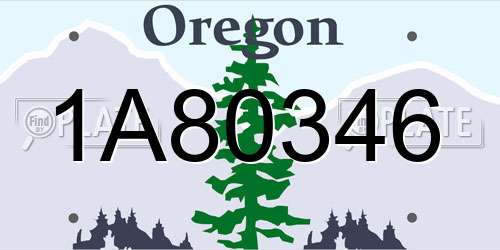 1A80346 Oregon License Plate
