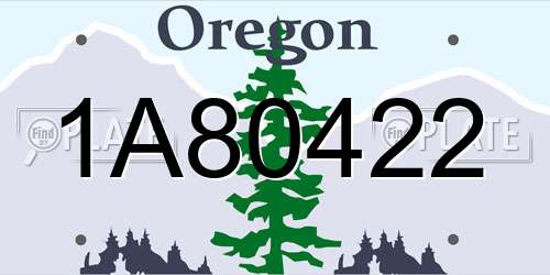 1A80422 Oregon License Plate