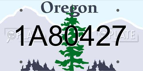 1A80427 Oregon License Plate