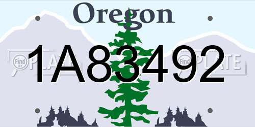 1A83492 Oregon License Plate