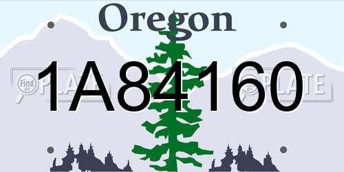 1A84160 Oregon License Plate