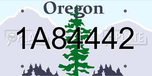 1A84442 Oregon License Plate