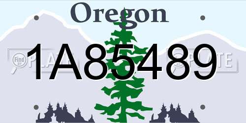 1A85489 Oregon License Plate