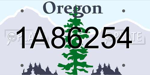 1A86254 Oregon License Plate