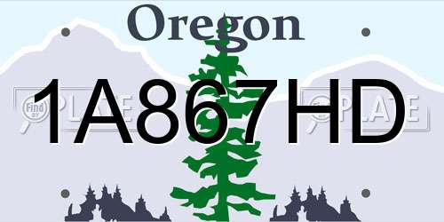 1A867HD Oregon License Plate