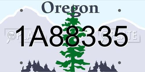 1A88335 Oregon License Plate