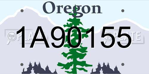 1A90155 Oregon License Plate