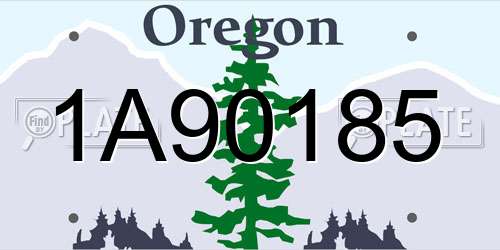 1A90185 Oregon License Plate