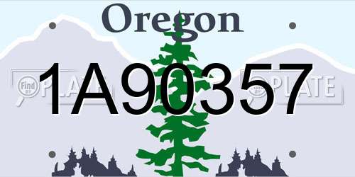 1A90357 Oregon License Plate