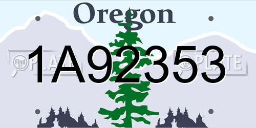 1A92353 Oregon License Plate