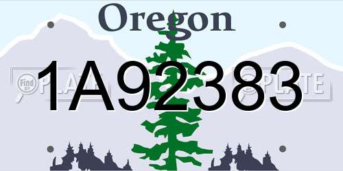1A92383 Oregon License Plate