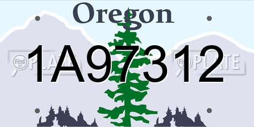1A97312 Oregon License Plate