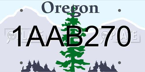 1AAB270 Oregon License Plate