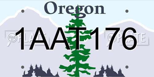 1AAT176 Oregon License Plate