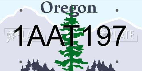 1AAT197 Oregon License Plate