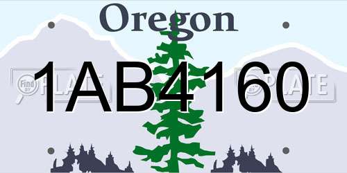 1AB4160 Oregon License Plate