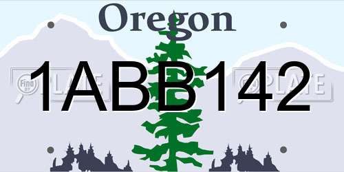 1ABB142 Oregon License Plate