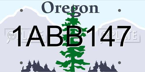 1ABB147 Oregon License Plate