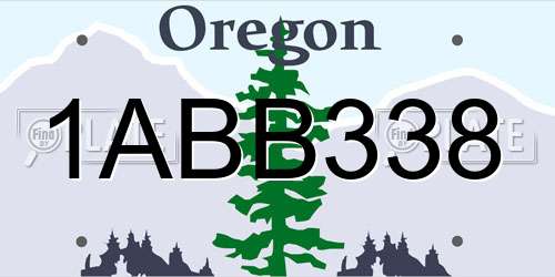 1ABB338 Oregon License Plate