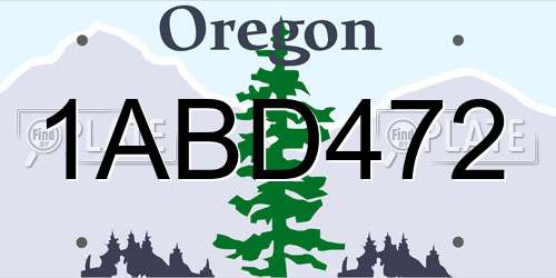 1ABD472 Oregon License Plate