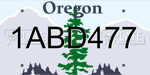 1ABD477 Oregon License Plate