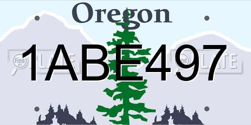 1ABE497 Oregon License Plate