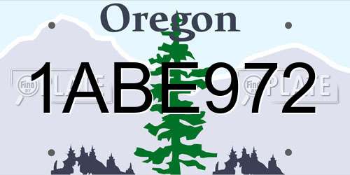 1ABE972 Oregon License Plate
