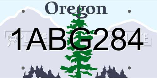1ABG284 Oregon License Plate