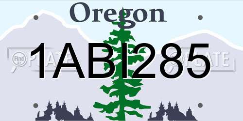 1ABI285 Oregon License Plate