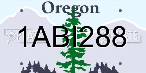 1ABI288 Oregon License Plate