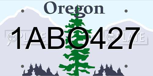 1ABO427 Oregon License Plate