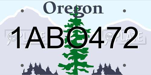 1ABO472 Oregon License Plate
