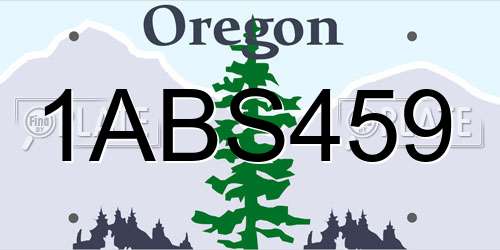 1ABS459 Oregon License Plate