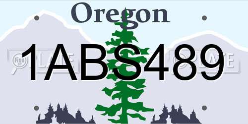 1ABS489 Oregon License Plate
