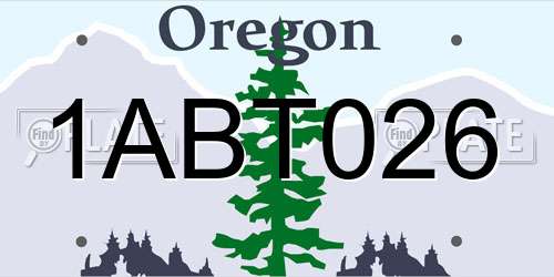 1ABT026 Oregon License Plate