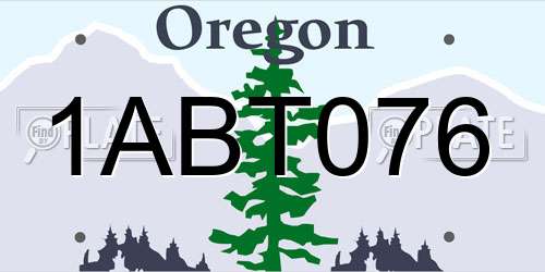 1ABT076 Oregon License Plate