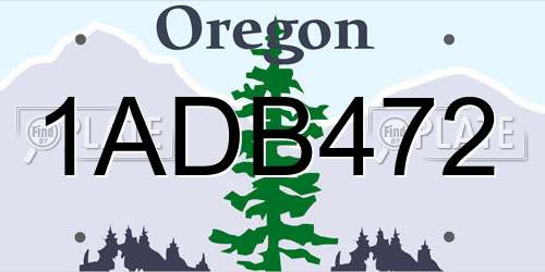 1ADB472 Oregon License Plate