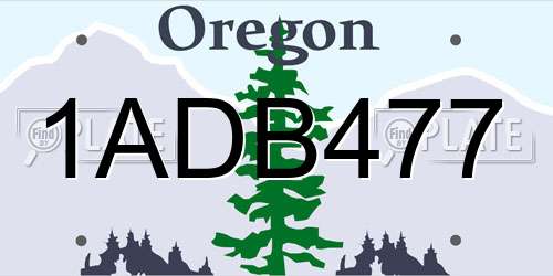 1ADB477 Oregon License Plate