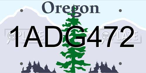 1ADG472 Oregon License Plate