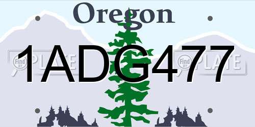 1ADG477 Oregon License Plate