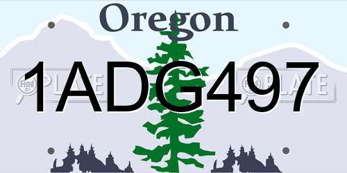 1ADG497 Oregon License Plate
