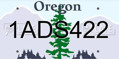 1ADS422 Oregon License Plate