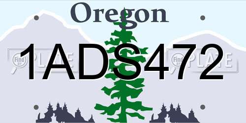 1ADS472 Oregon License Plate