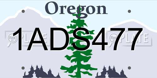 1ADS477 Oregon License Plate