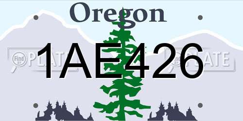 1AE426 Oregon License Plate