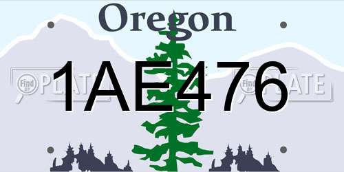 1AE476 Oregon License Plate