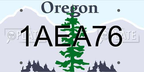 1AEA76 Oregon License Plate
