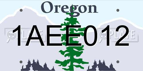 1AEE012 Oregon License Plate