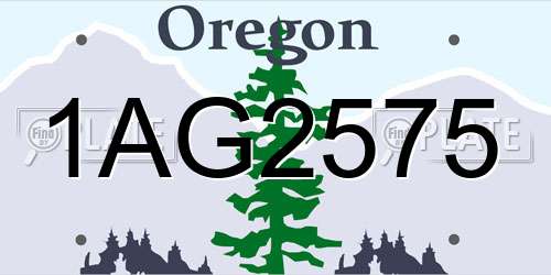 1AG2575 Oregon License Plate