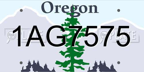 1AG7575 Oregon License Plate